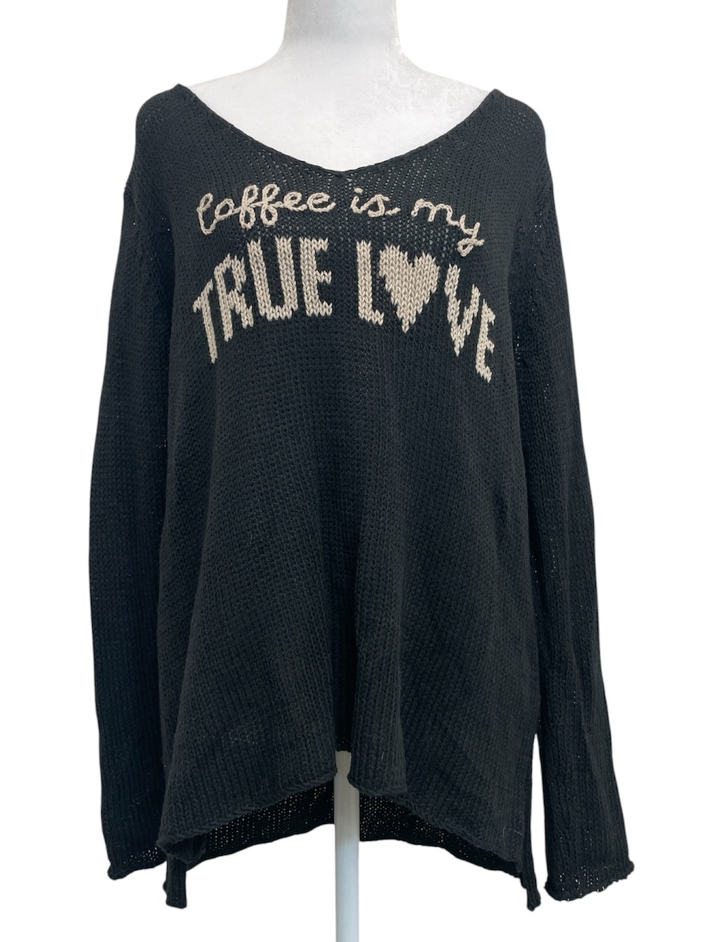 Wooden Ships Black Coffee Love Loose Knit Sweater